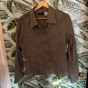 KK97 green button up blazer metro style size 14